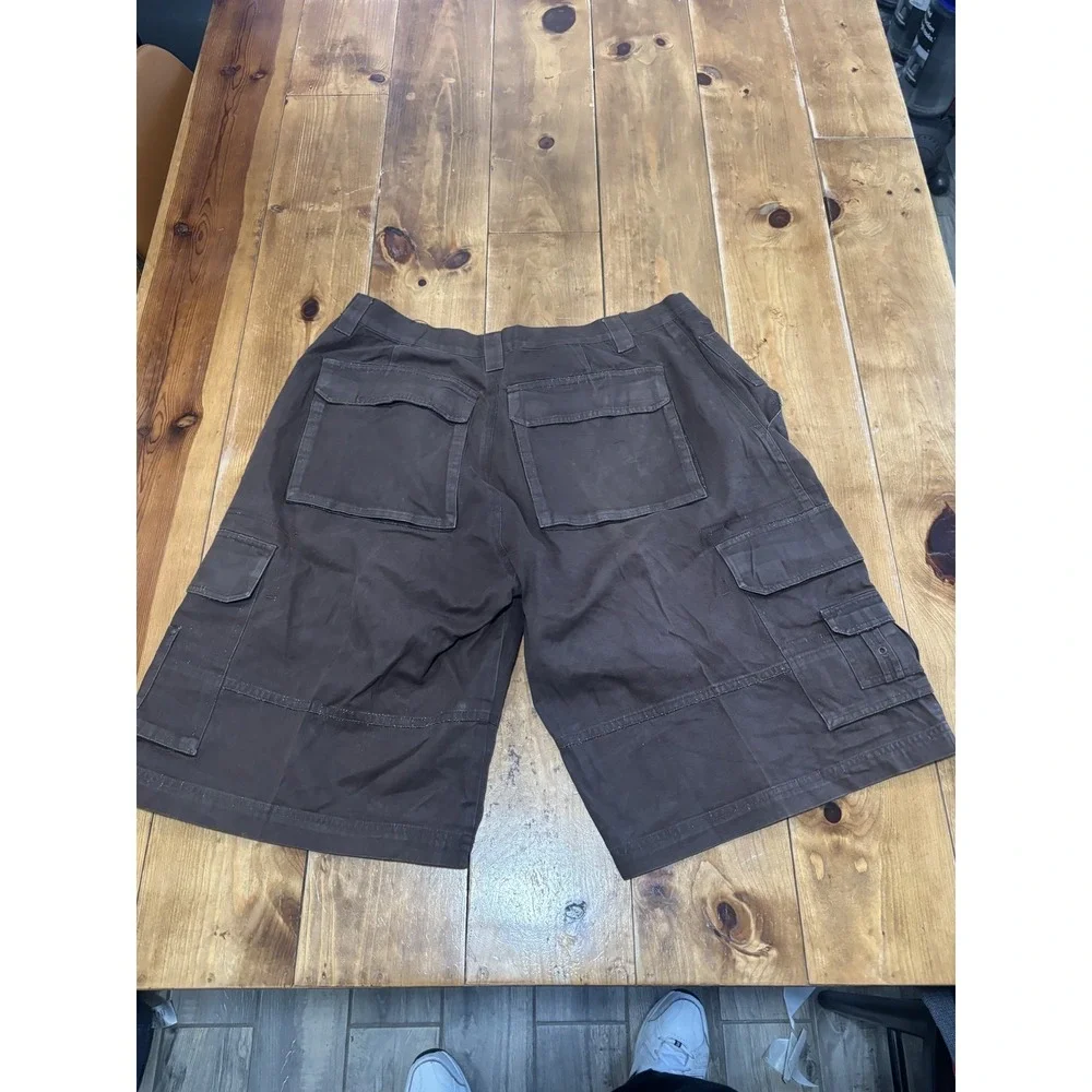 EMPRA Men's W40 Brown 100% Cotton Cargo Shorts Zip Fly Outdoor Casual Workwear
